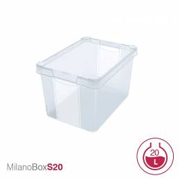 Κουτί Αποθήκευσης Πλαστικό Διαφανές 38X28X24cmTERRY Milano 20lt