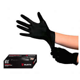 Γάντια Βινυλίου Μαύρα Μιας Χρήσης Χωρίς Πούδρα 100τμχ WURTH