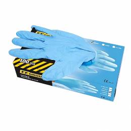 Γάντια μίας χρήσης νιτριλίου γαλάζια MEDIUM  FF Group 100 τεμάχια