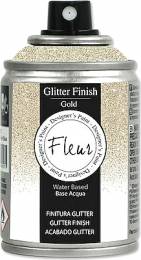 Σπρέι Νερού Διαφανές Fleur Glitter Finish Spray με Glitter Χρυσό 100ml
